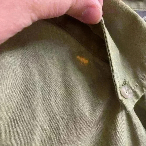 Eddie Bauer Light Olive Hunting/Fishing Outdoor Button Breathable Flap Shirt TL - Picture 9 of 10